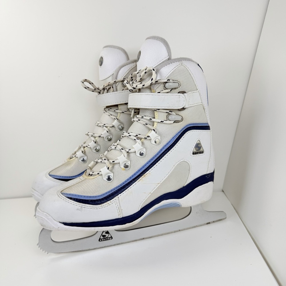 Jackson Softec Ice Skates Women's Size 8 White Blue Figure Recreational